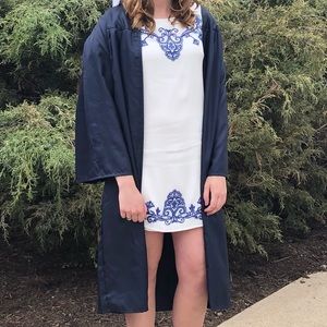 Lulus white dress with blue detail